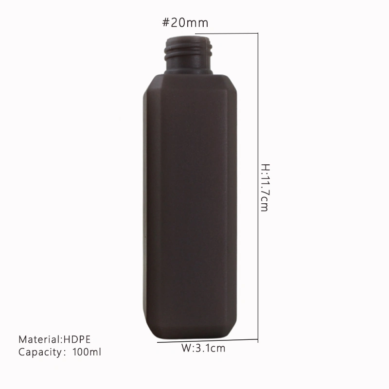 100ml HDPE Square Dispense Drop Face Body Tanning Oil Sunscreen Lotion Plastic Bottle