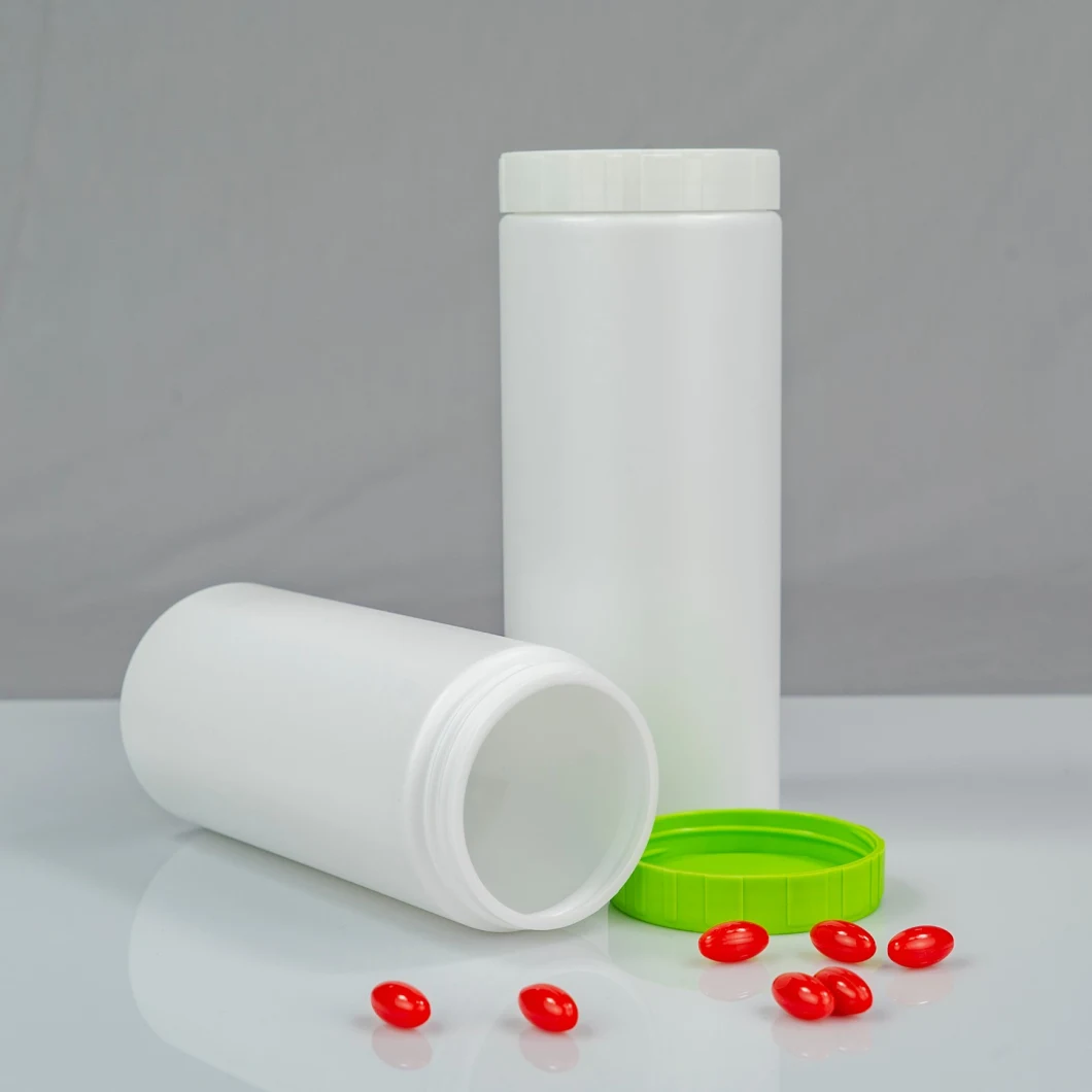 Factory Made Free Sample Wholesale White Packaging Cylindrical Food Grade Containers Fish Oil Capsule HDPE Plastic Bottle