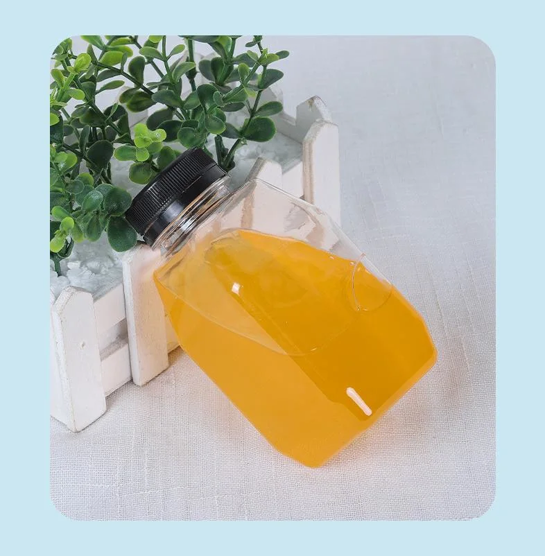 280ml 350ml 500ml Milk Tea Bottle Beverage Bottle Disposable Pet Transparent Plastic Bottle Inclined Shoulder Plastic Bottle Milk Tea Cold Drink Bottle