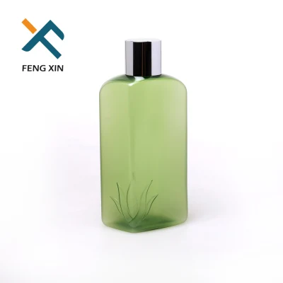 100 ml Frasco de plástico quadrado vazio para loção verde para xampu