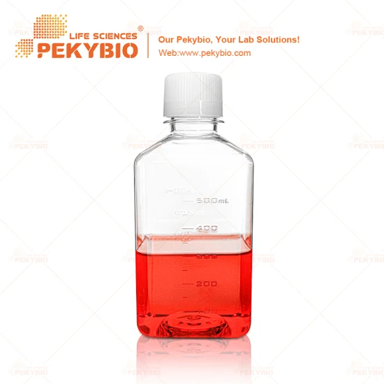 Pekybio Pet Frasco Reagente Quadrado Estéril 60ml 125ml 250ml 500ml 1000ml