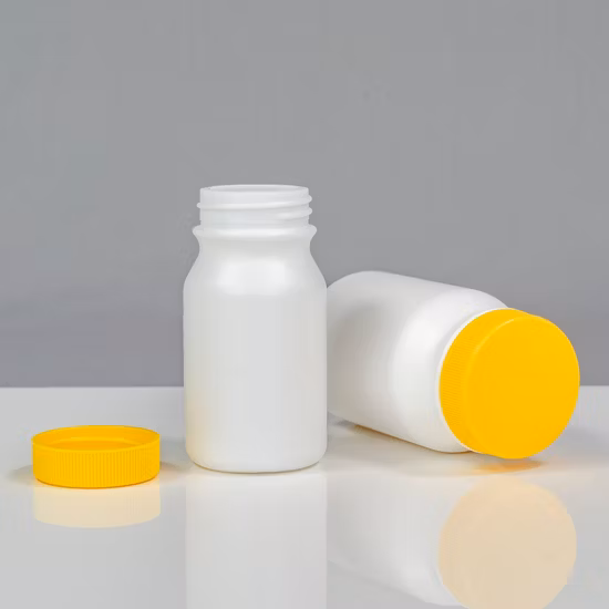 Embalagem por atacado Venda imperdível Pele fosca Frasco branco Suplemento dietético Medicamento Grau alimentício Recipiente em forma irregular Resistência ao oxigênio 175 ml Garrafa de plástico HDPE