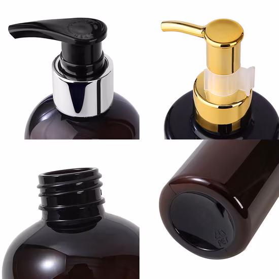 Atacado 60ml 120ml 240ml 350ml 500ml 1000ml Pet Clear Round Plástico Boston Garrafas com Bomba Pulverizadora para Shampoo Sabonete para as Mãos