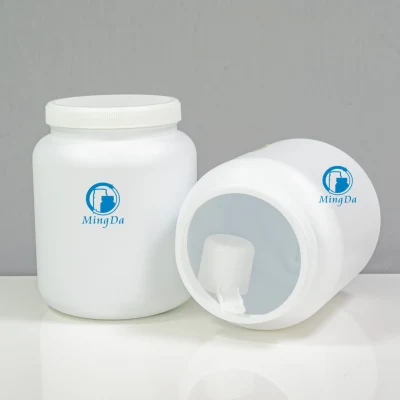 1389 ml Pílula/comprimido/cápsula de plástico branco vazio com ombro inclinado HDPE Embalagem de proteína em pó redonda Fabricante