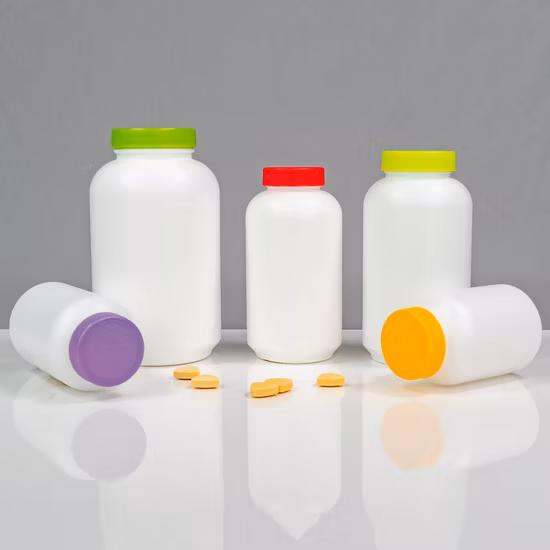 Fabricantes Frasco Redondo Irregular Alta Densidade 225ml Venda Imperdível Vazio Resistência ao Oxigênio Alimentos Medicamentos Produtos de Saúde Pele Fosca Garrafa de Plástico PEAD